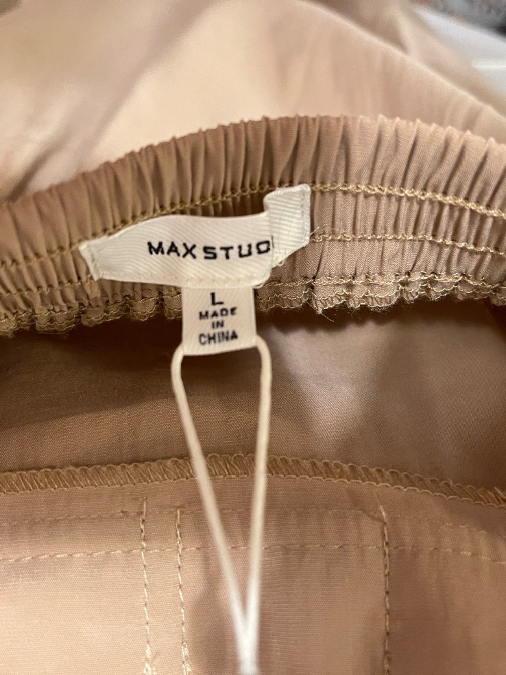 Max Studio light wrap midi skirt beige women L - NWT - Picture 4 of 10